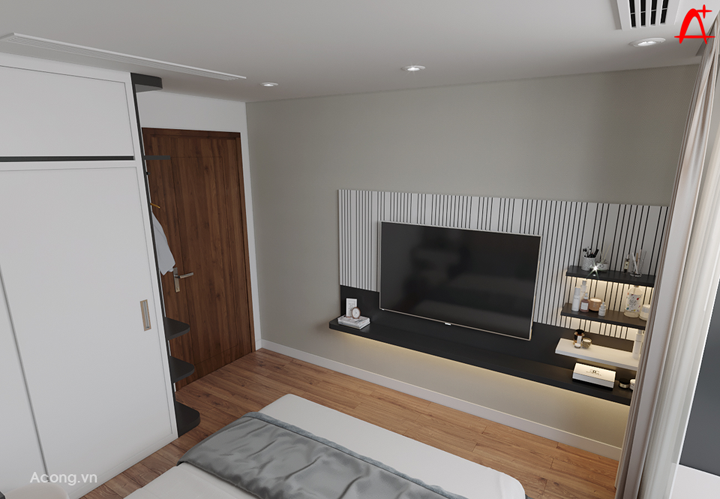 Thiết kế nội thất chung cư Sunshine Center: phòng ngủ nhỏ